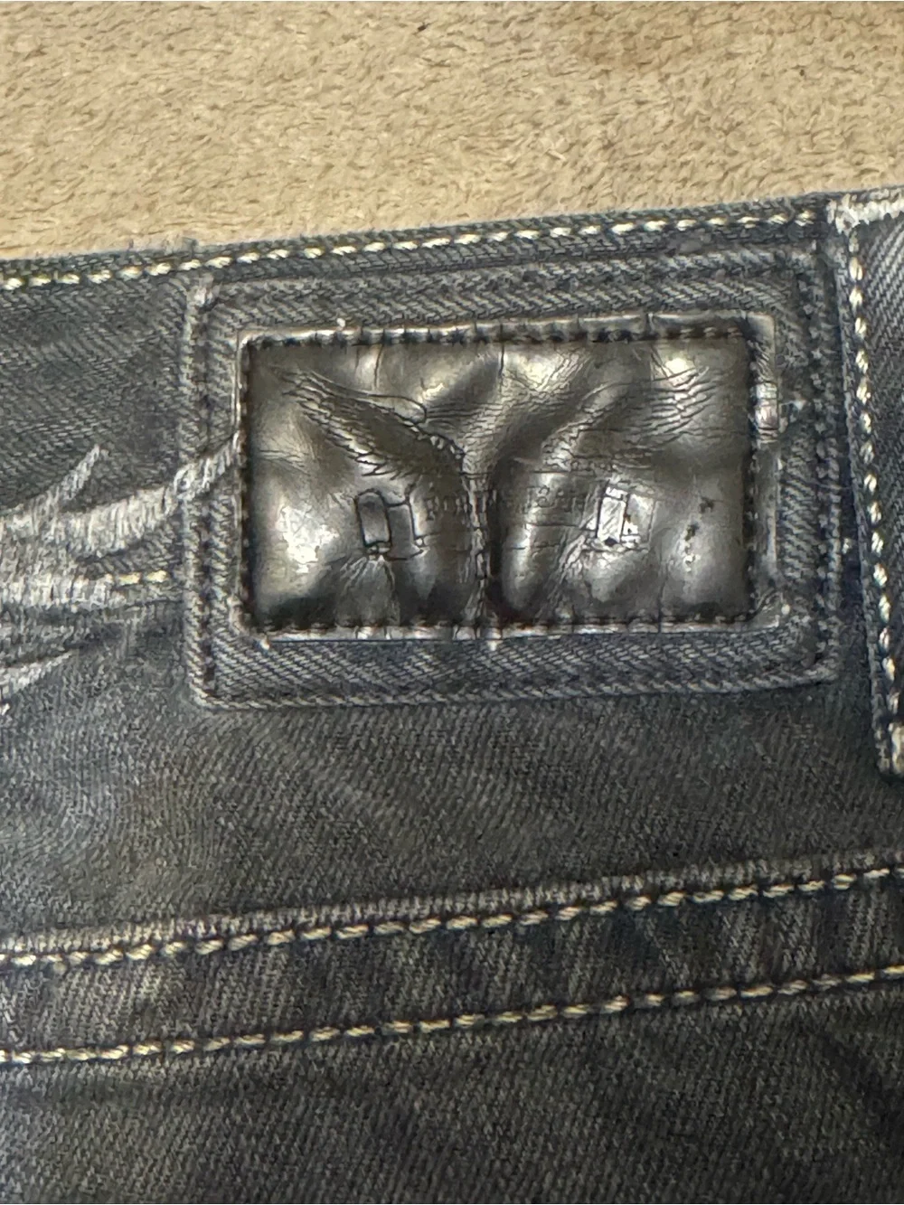 Robin’s Jeans Men’s Black Studded Denim Jeans Size 34 Made in USA Distressed Y2K